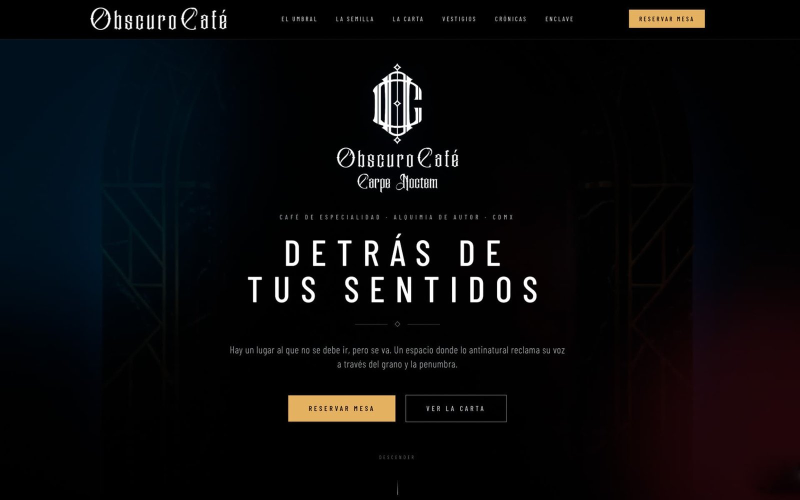 Caso de estudio: Plataforma inmersiva Obscuro Café